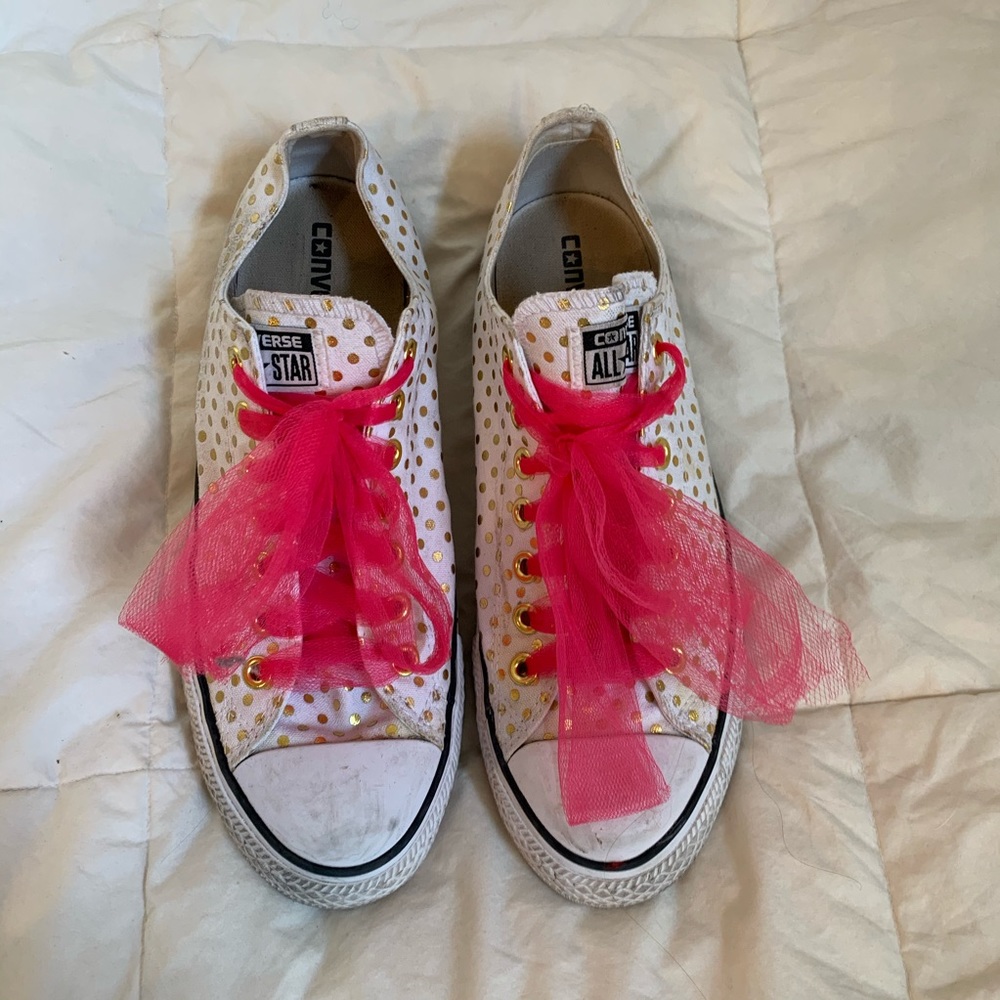 Gold Polka Dot Converse All Stars